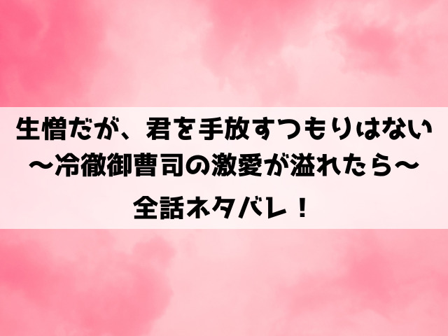 生憎だが、君を手放すつもりはないネタバレ！慶からの6年越しの溺愛！美夕との関係が変わる！？